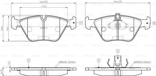 BOSCH 0 986 TB2 598 - Bremžu uzliku kompl., Disku bremzes ps1.lv