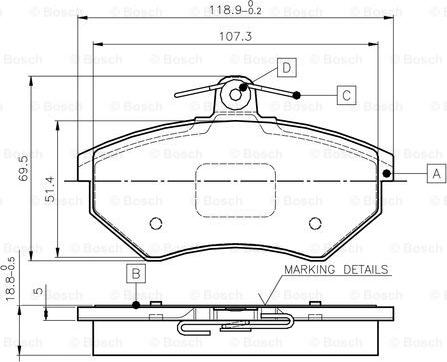 BOSCH 0 986 TB2 506 - Bremžu uzliku kompl., Disku bremzes ps1.lv