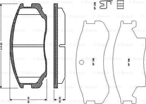 BOSCH 0 986 TB2 651 - Bremžu uzliku kompl., Disku bremzes ps1.lv