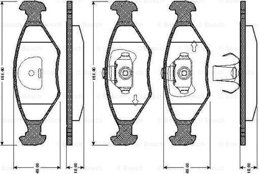 BOSCH 0 986 TB2 605 - Bremžu uzliku kompl., Disku bremzes ps1.lv