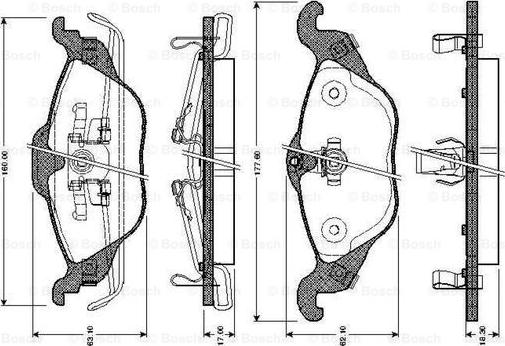 BOSCH 0 986 TB2 044 - Bremžu uzliku kompl., Disku bremzes ps1.lv