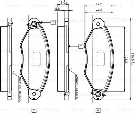 BOSCH 0 986 TB2 043 - Bremžu uzliku kompl., Disku bremzes ps1.lv