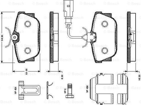 BOSCH 0 986 TB2 047 - Bremžu uzliku kompl., Disku bremzes ps1.lv