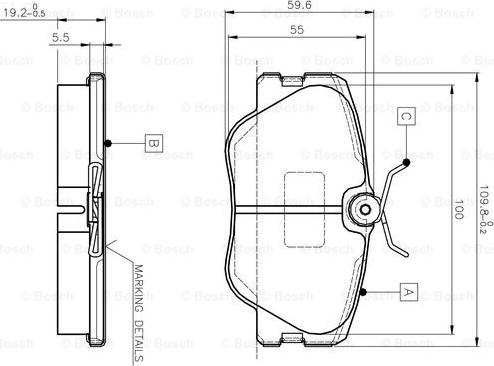 BOSCH 0 986 TB2 008 - Bremžu uzliku kompl., Disku bremzes ps1.lv