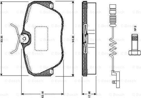 BOSCH 0 986 TB2 015 - Bremžu uzliku kompl., Disku bremzes ps1.lv