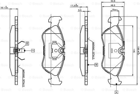 BOSCH 0 986 TB2 016 - Bremžu uzliku kompl., Disku bremzes ps1.lv