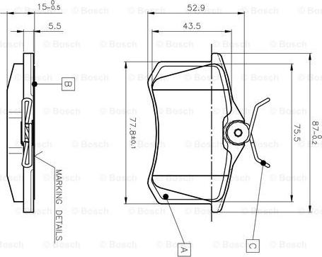 BOSCH 0 986 TB2 012 - Bremžu uzliku kompl., Disku bremzes ps1.lv