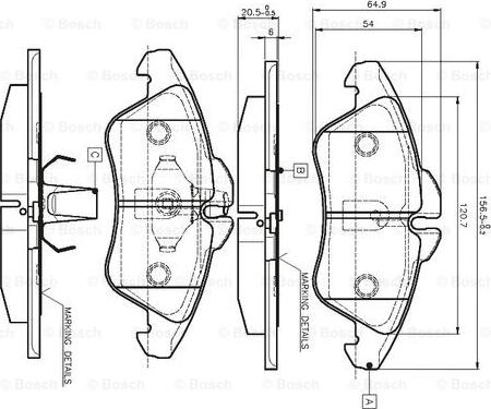 BOSCH 0 986 TB2 030 - Bremžu uzliku kompl., Disku bremzes ps1.lv