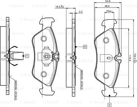 BOSCH 0 986 TB2 032 - Bremžu uzliku kompl., Disku bremzes ps1.lv