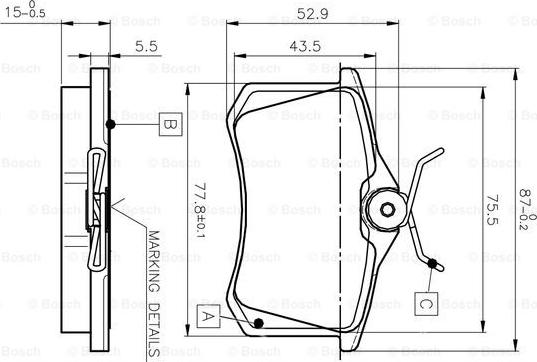 BOSCH 0 986 TB2 140 - Bremžu uzliku kompl., Disku bremzes ps1.lv