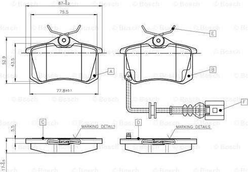 BOSCH 0 986 TB2 141 - Bremžu uzliku kompl., Disku bremzes ps1.lv