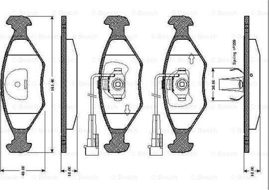 BOSCH 0 986 TB2 156 - Bremžu uzliku kompl., Disku bremzes ps1.lv