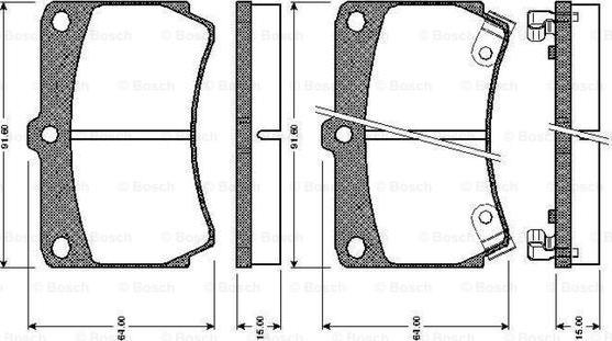 BOSCH 0 986 TB2 107 - Bremžu uzliku kompl., Disku bremzes ps1.lv