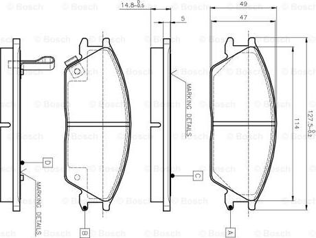 BOSCH 0 986 TB2 115 - Bremžu uzliku kompl., Disku bremzes ps1.lv