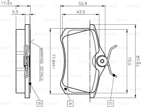 BOSCH 0 986 TB2 137 - Bremžu uzliku kompl., Disku bremzes ps1.lv