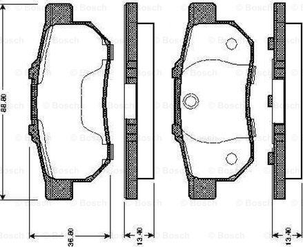 BOSCH 0 986 TB2 121 - Bremžu uzliku kompl., Disku bremzes ps1.lv