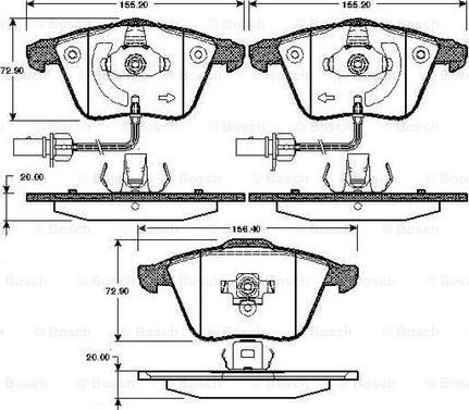 BOSCH 0 986 TB2 849 - Bremžu uzliku kompl., Disku bremzes ps1.lv