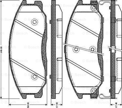 BOSCH 0 986 TB2 815 - Bremžu uzliku kompl., Disku bremzes ps1.lv