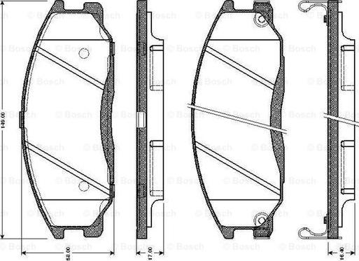 BOSCH 0 986 TB2 816 - Bremžu uzliku kompl., Disku bremzes ps1.lv