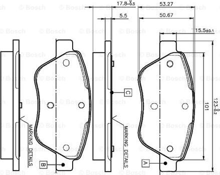 BOSCH 0 986 TB2 835 - Bremžu uzliku kompl., Disku bremzes ps1.lv