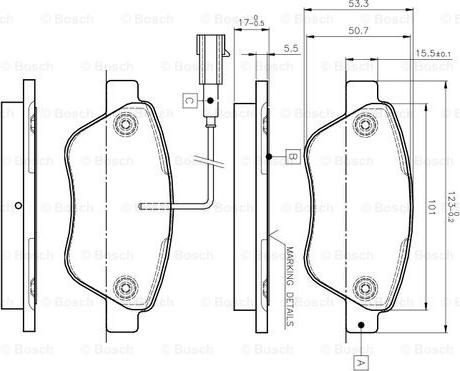 BOSCH 0 986 TB2 836 - Bremžu uzliku kompl., Disku bremzes ps1.lv