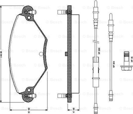 BOSCH 0 986 TB2 399 - Bremžu uzliku kompl., Disku bremzes ps1.lv