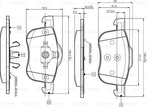 BOSCH 0 986 TB2 351 - Bremžu uzliku kompl., Disku bremzes ps1.lv