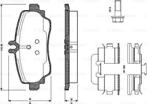 BOSCH 0 986 TB2 322 - Bremžu uzliku kompl., Disku bremzes ps1.lv