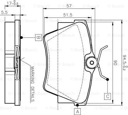 BOSCH 0 986 TB2 290 - Bremžu uzliku kompl., Disku bremzes ps1.lv