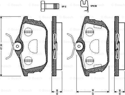 BOSCH 0 986 TB2 298 - Bremžu uzliku kompl., Disku bremzes ps1.lv