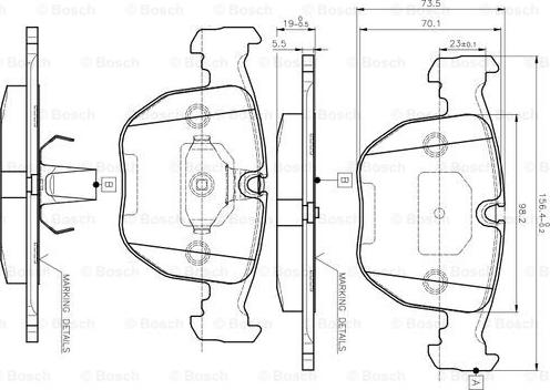 BOSCH 0 986 TB2 292 - Bremžu uzliku kompl., Disku bremzes ps1.lv