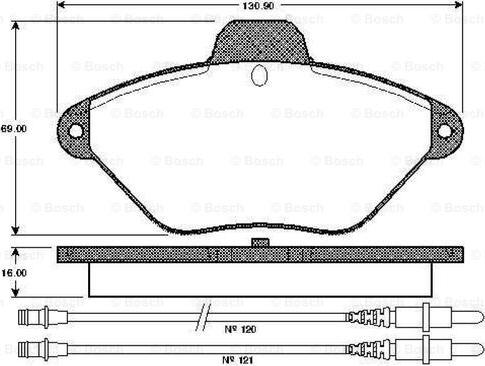 BOSCH 0 986 TB2 246 - Bremžu uzliku kompl., Disku bremzes ps1.lv