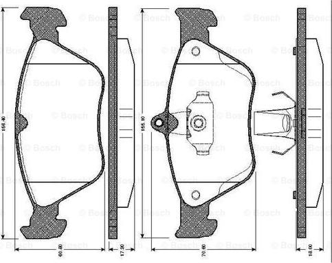 BOSCH 0 986 TB2 256 - Bremžu uzliku kompl., Disku bremzes ps1.lv