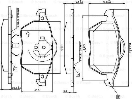 BOSCH 0 986 TB2 214 - Bremžu uzliku kompl., Disku bremzes ps1.lv