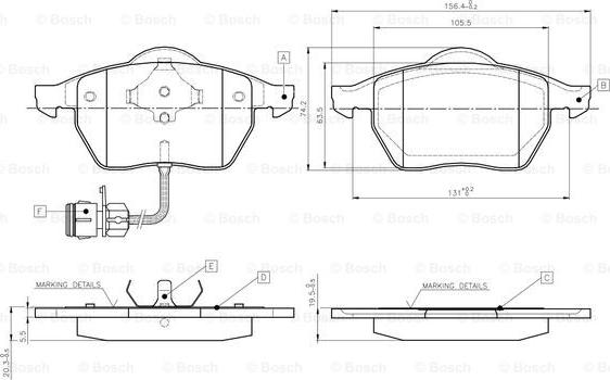 BOSCH 0 986 TB2 213 - Bremžu uzliku kompl., Disku bremzes ps1.lv