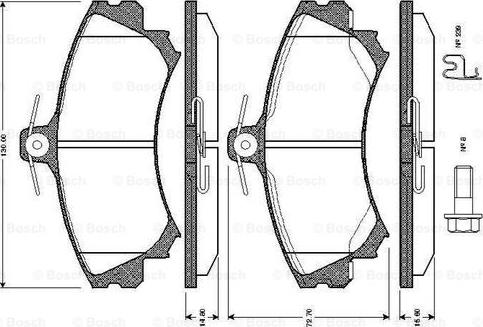 BOSCH 0 986 TB2 288 - Bremžu uzliku kompl., Disku bremzes ps1.lv