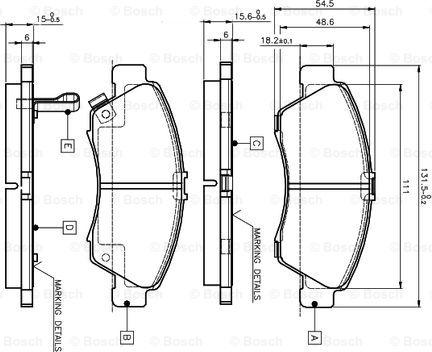 BOSCH 0 986 TB2 233 - Bremžu uzliku kompl., Disku bremzes ps1.lv