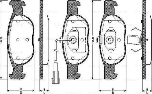 BOSCH 0 986 TB2 732 - Bremžu uzliku kompl., Disku bremzes ps1.lv