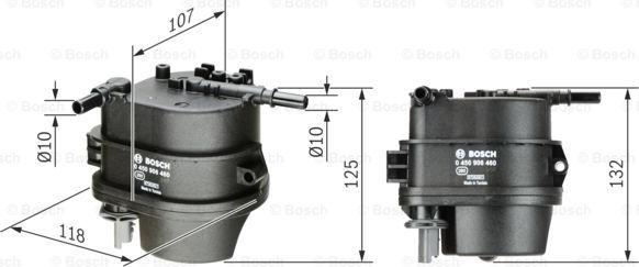 BOSCH 0 450 906 460 - Degvielas filtrs ps1.lv