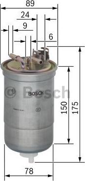 BOSCH 0 450 906 174 - Degvielas filtrs ps1.lv