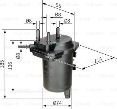 BOSCH 0 450 907 013 - Degvielas filtrs ps1.lv