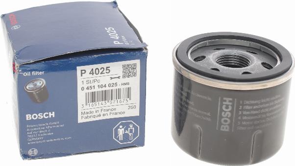 BOSCH 0 451 104 025 - Eļļas filtrs ps1.lv