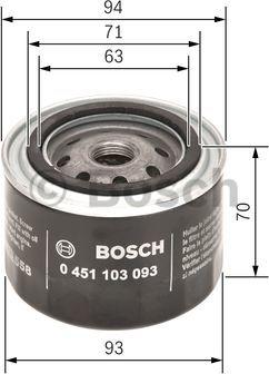 BOSCH 0 451 103 093 - Eļļas filtrs ps1.lv