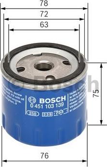 BOSCH 0 451 103 139 - Eļļas filtrs ps1.lv