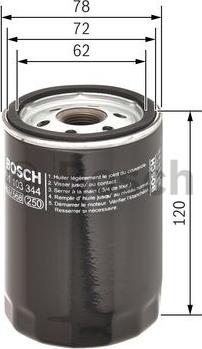 BOSCH 0 451 103 344 - Eļļas filtrs ps1.lv