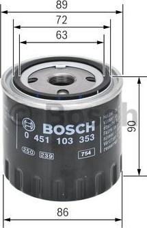 BOSCH 0 451 103 353 - Eļļas filtrs ps1.lv