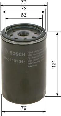 BOSCH 0 451 103 314 - Eļļas filtrs ps1.lv