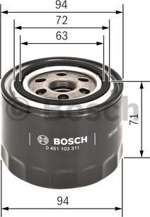 BOSCH 0 451 103 311 - Eļļas filtrs ps1.lv