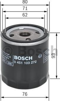 BOSCH 0 451 103 272 - Eļļas filtrs ps1.lv