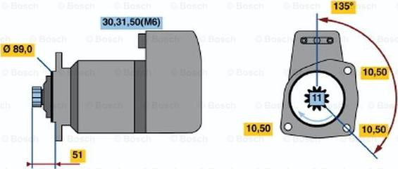 BOSCH 0 986 011 580 - Starteris ps1.lv